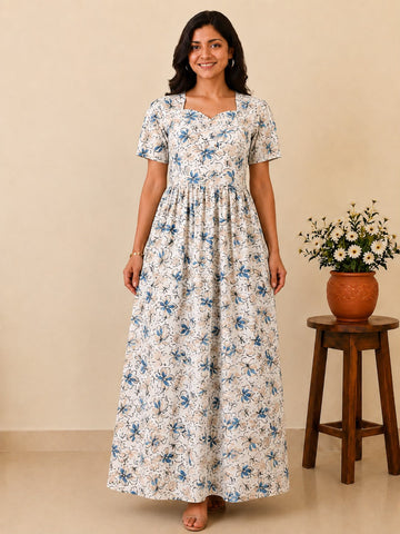 MFS 267 Peacock maxi frock YY1
