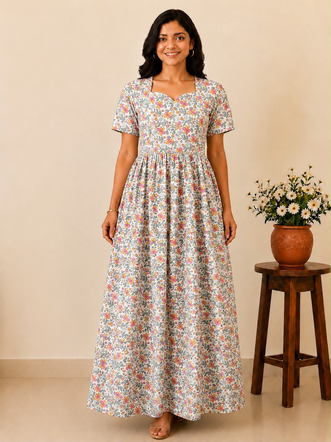 MFS 264 Peacock maxi frock YY1