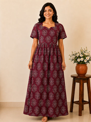MFS 263 Peacock maxi frock YY1