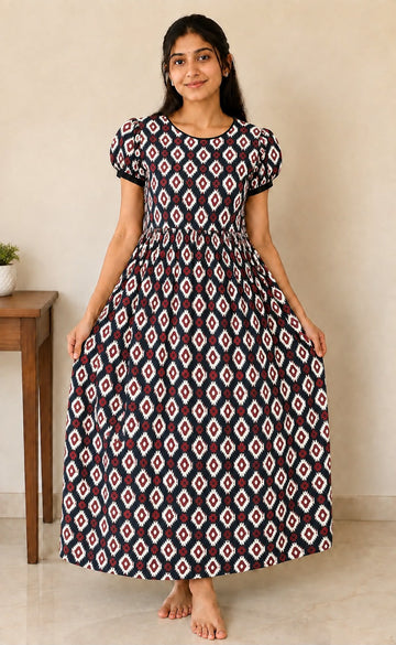 MFS 271 Peacock maxi frock YY1