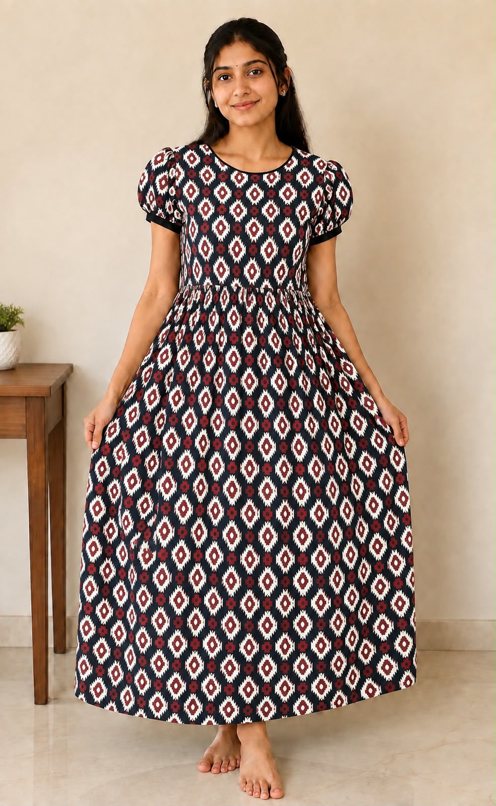 MFS 271 Peacock maxi frock YY1