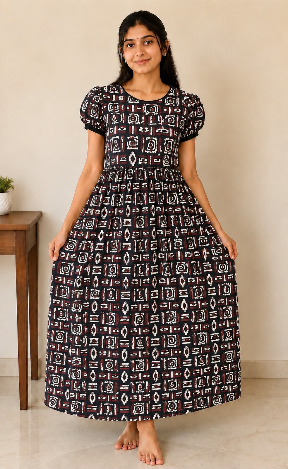 MFS 272 Peacock maxi frock YY1