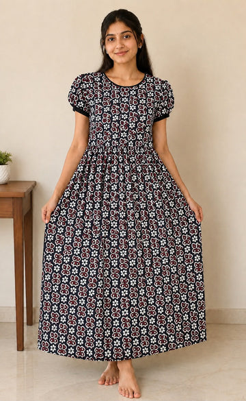 MFS 273 Peacock maxi frock YY1