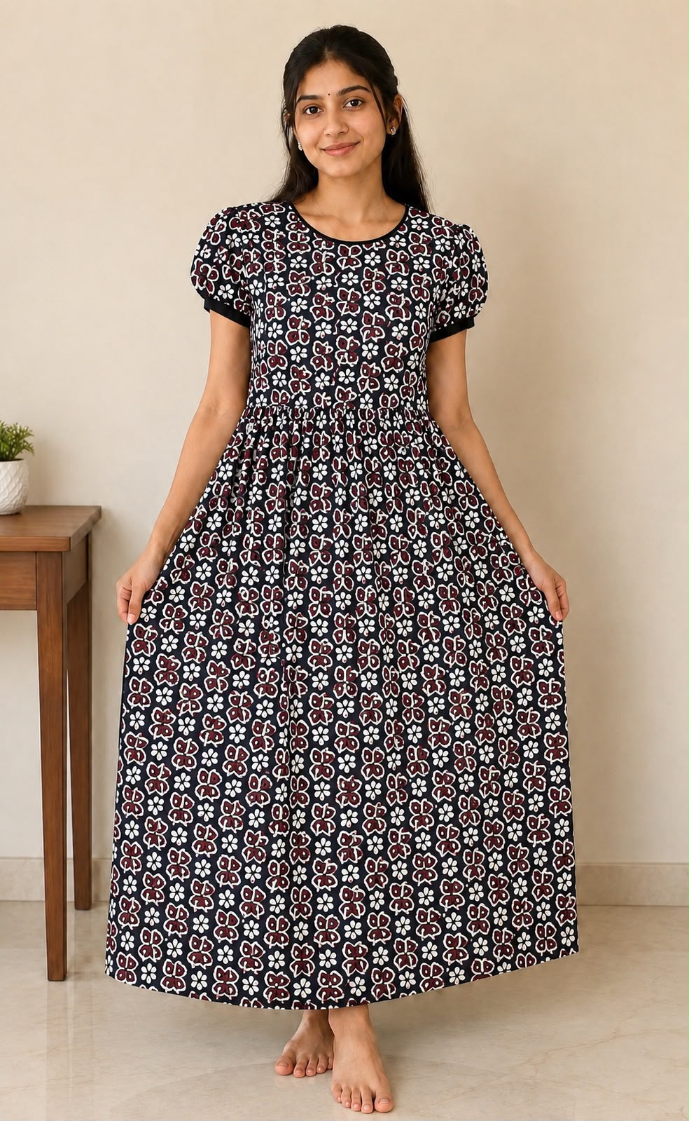 MFS 273 Peacock maxi frock YY1