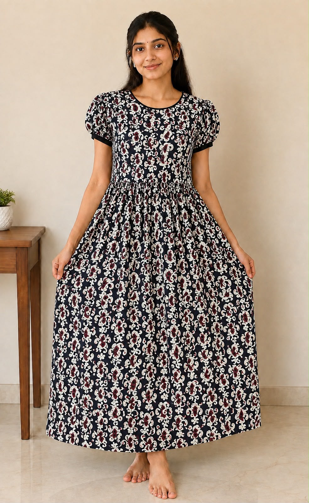 MFS 274 Peacock maxi frock YY1