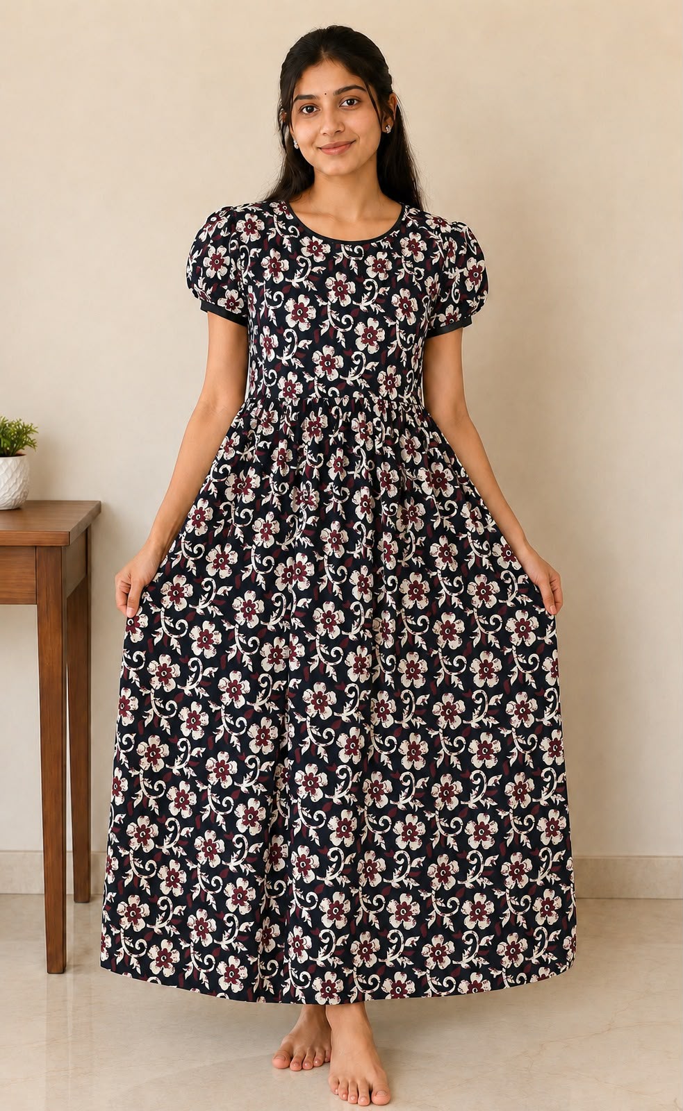 MFS 277 Peacock maxi frock YY1