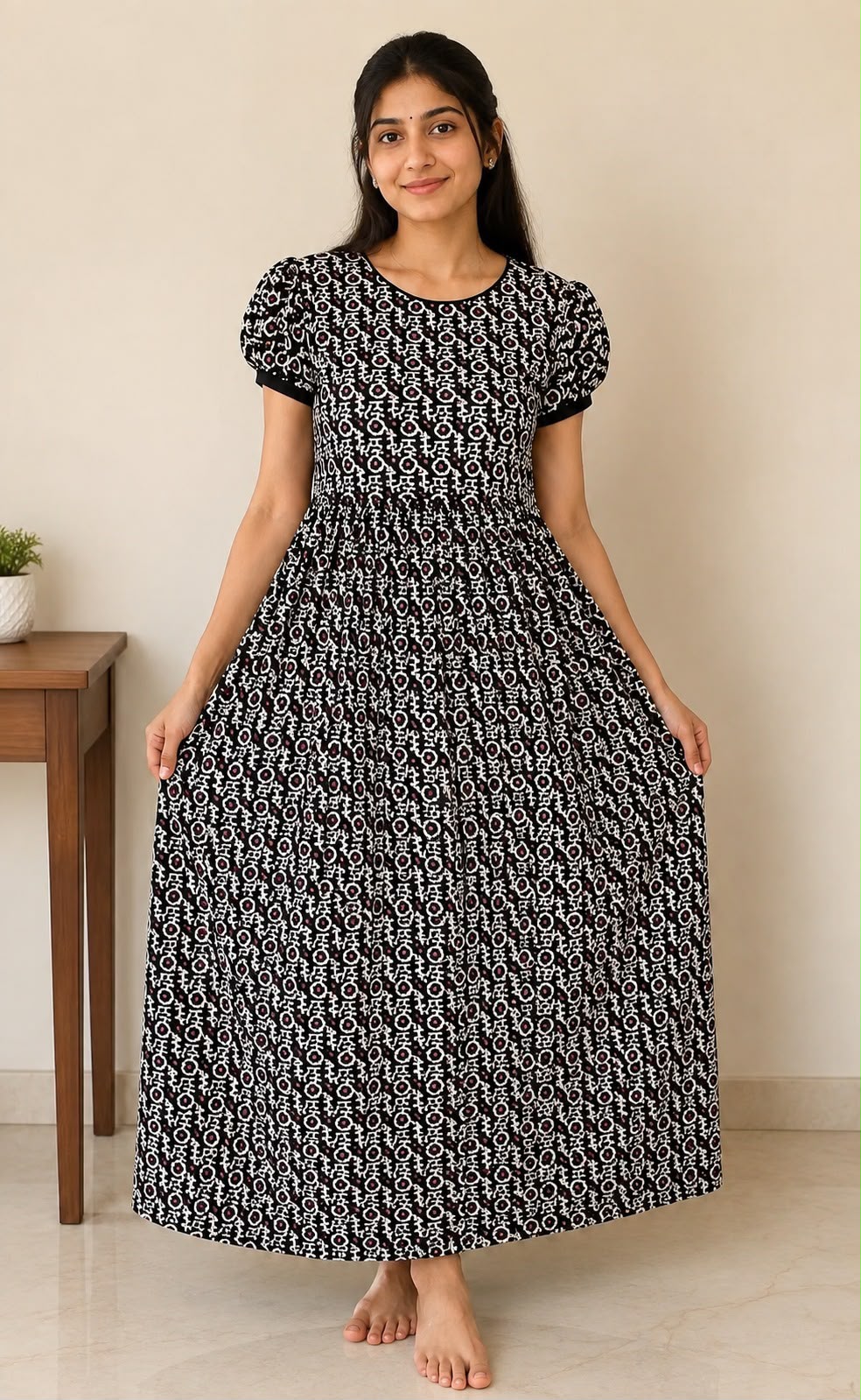 MFS 278 Peacock maxi frock YY1