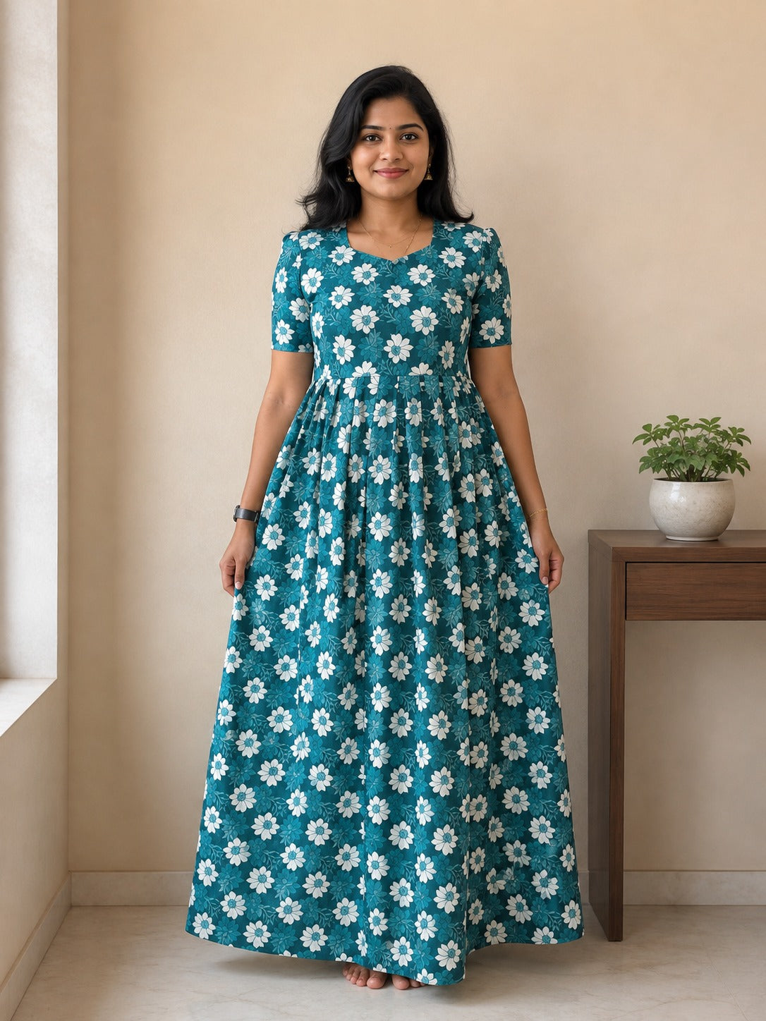 MFS 252 Peacock maxi frock YY1