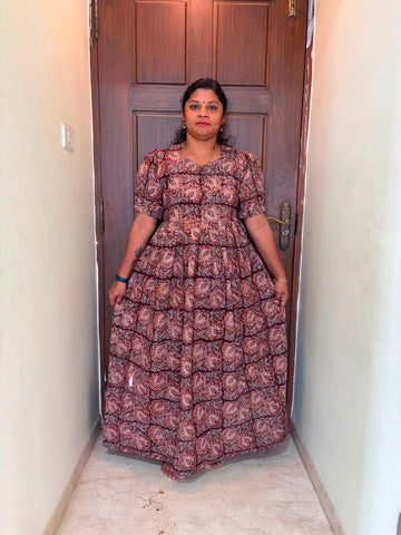 MFS 306 Peacock Height Kalamkari maxi frock YY1 YY2