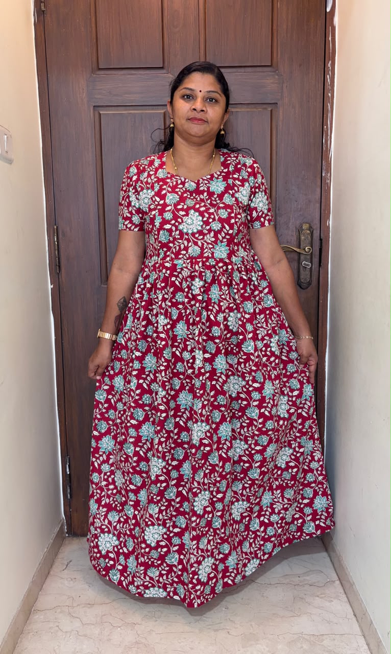 MFS163 Peacock Height maxi feeding frock FD FM1