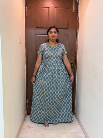 MFS 410 Peacock Feeding maxi frock FD FM1