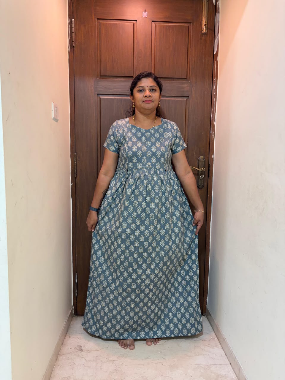MFS 410 Peacock Feeding maxi frock FD FM1