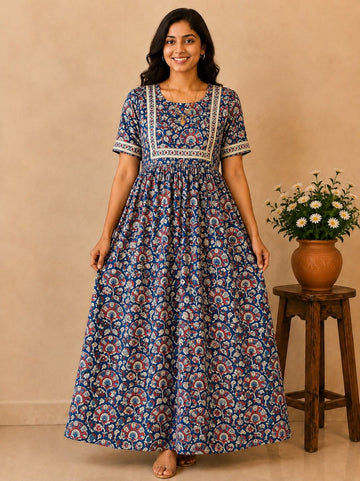 MFS 438 Peacock maxi frock YY1