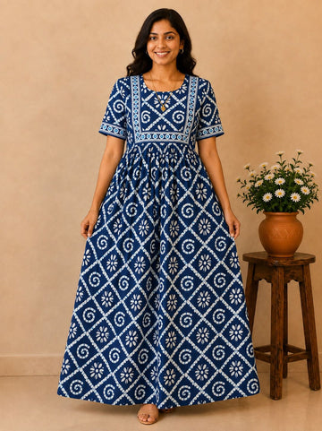 MFS 436 Peacock maxi frock YY1