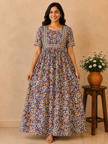 MFS 437 Peacock maxi frock YY1