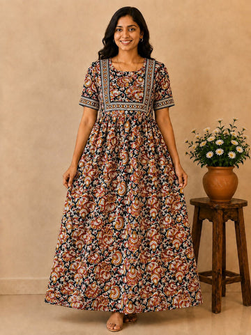 MFS 439 Peacock maxi frock YY1