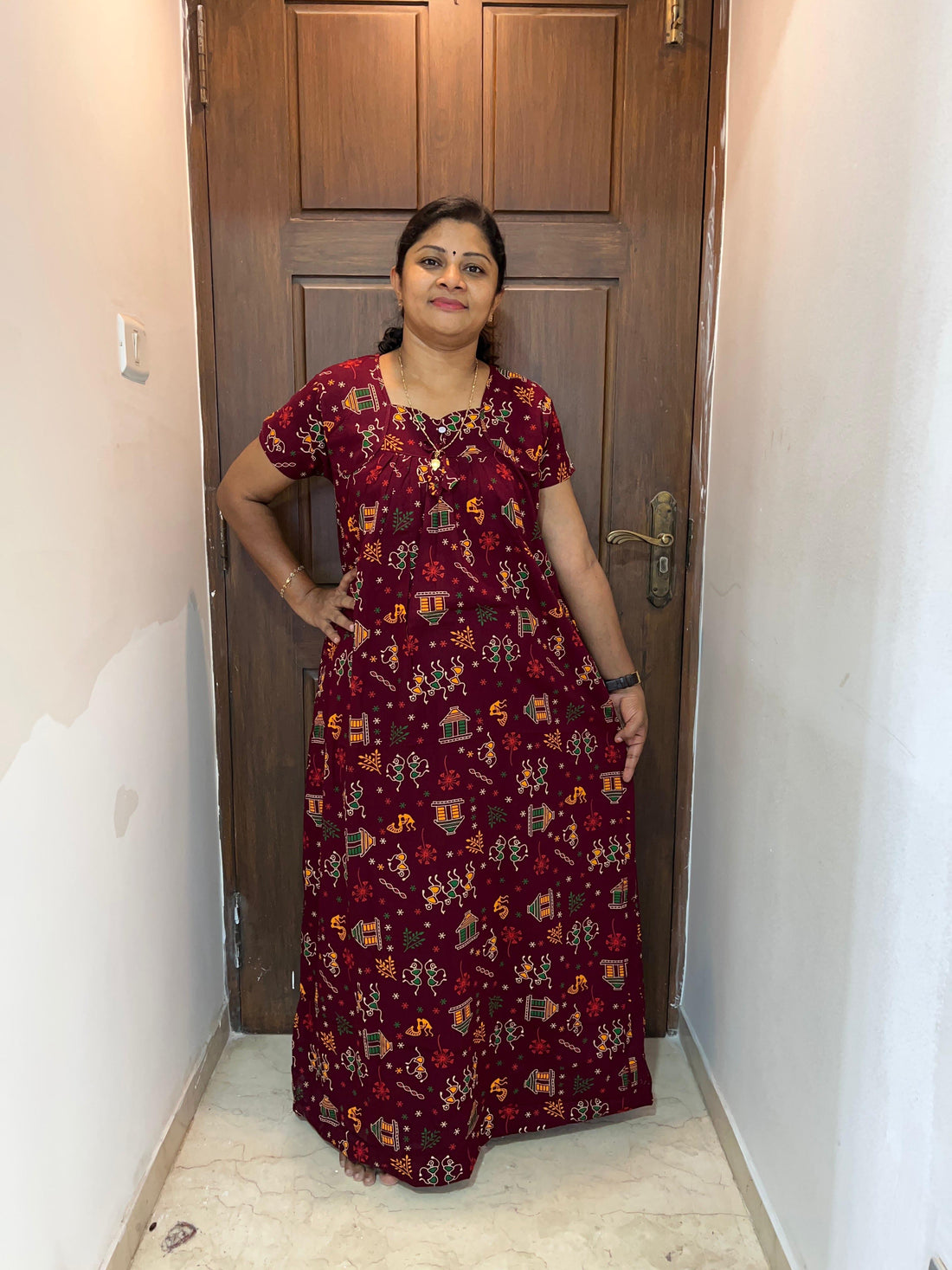 AASHP 166 Height Peacock Pleats Nighty BP HP BPS CPS  DPS Varli