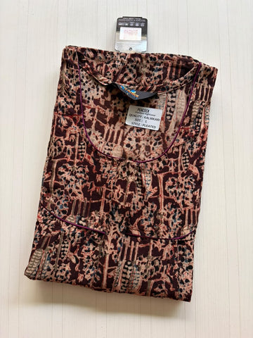 MKS067 Block Kalamkari peacock Pleats zip BP HEIGHT 56'