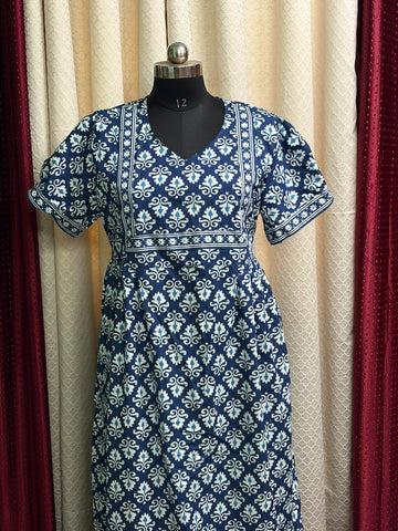 MFS 493 Peacock Height Pure Jyothi Cotton maxi frock YY1 YY2