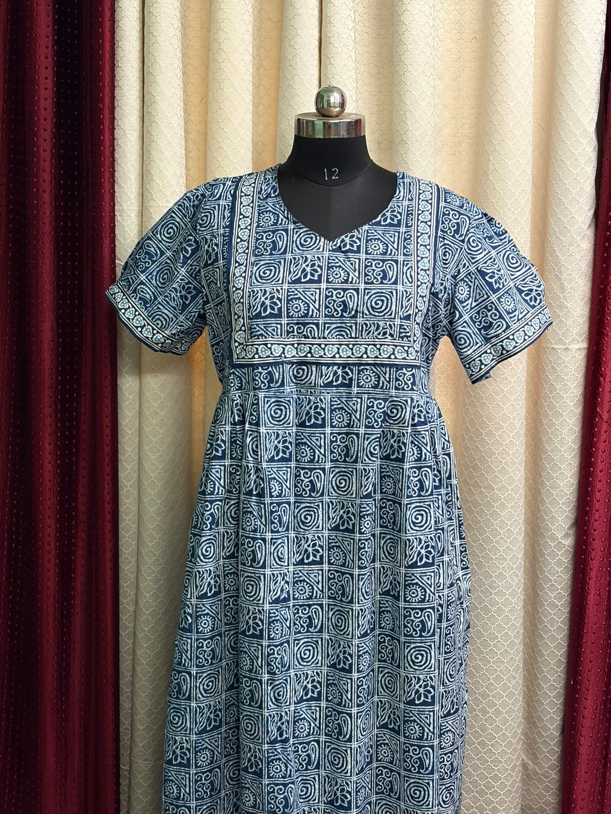 MFS 494 Peacock Height Pure Jyothi Cotton maxi frock YY1 YY2
