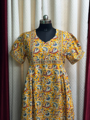 MFS 491 Peacock Height Pure Jyothi Cotton maxi frock YY1 YY2