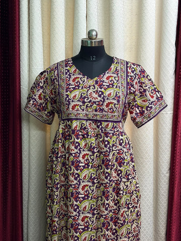 MFS 492 Peacock Height Pure Jyothi Cotton maxi frock YY1 YY2