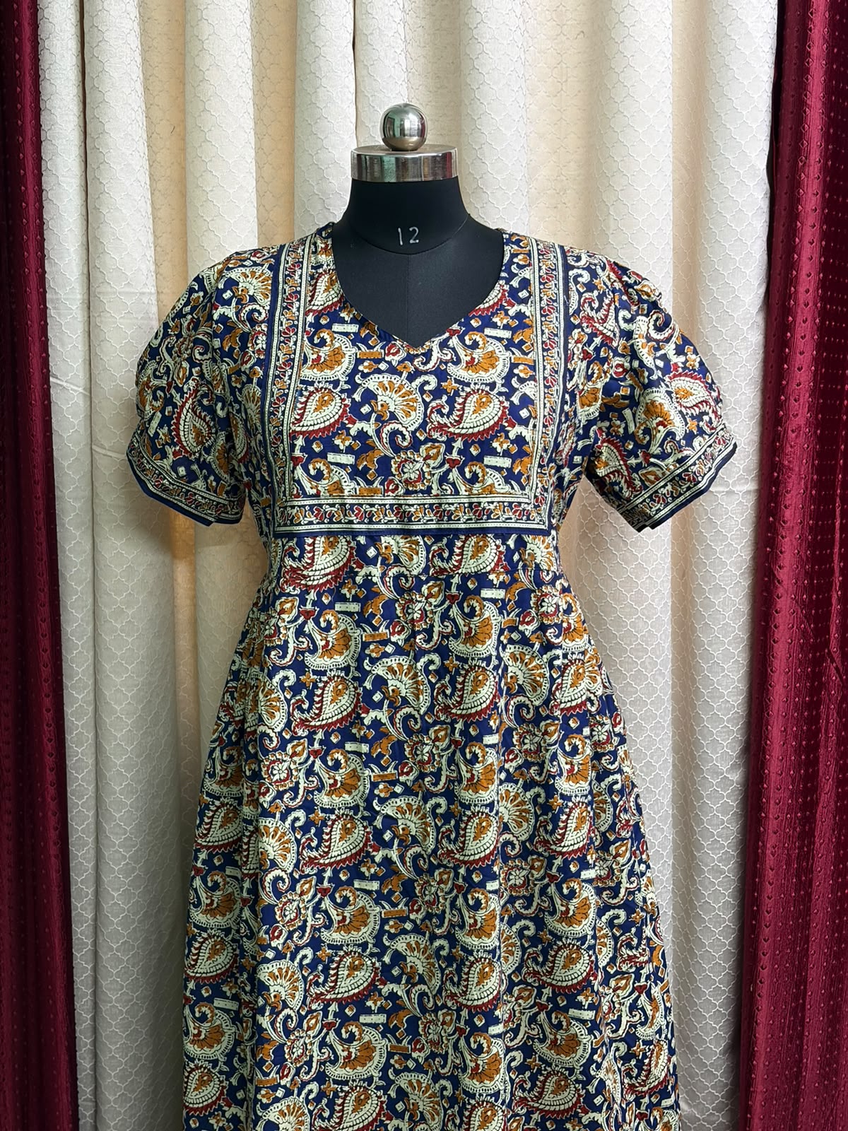 MFS 490 Peacock Height Pure Jyothi Cotton maxi frock YY1 YY2