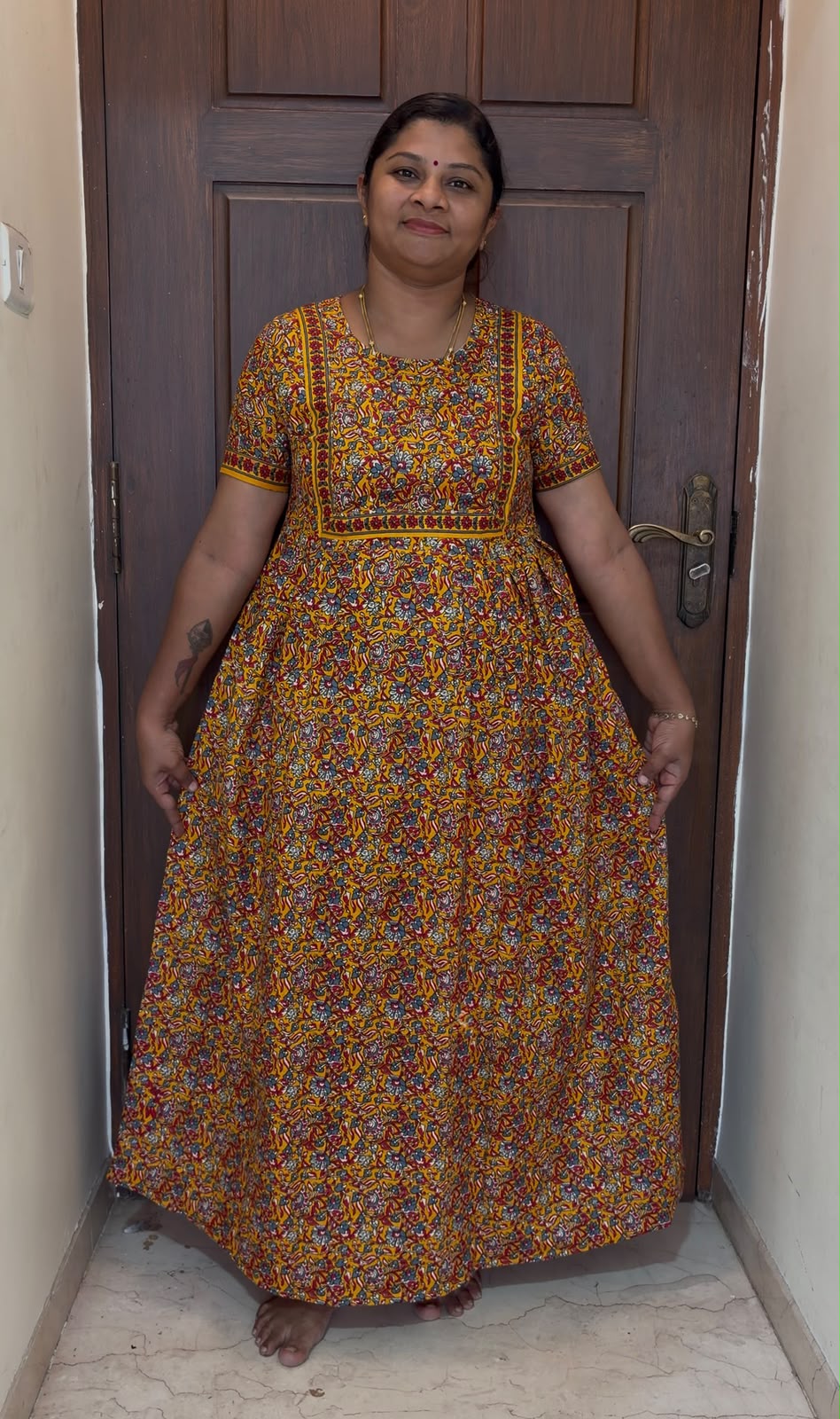 MFS 496 Peacock maxi frock YY1