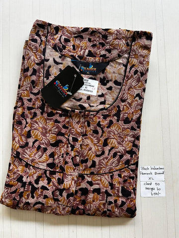MKS071 Block Kalamkari peacock Pleats zip BP HEIGHT 60'