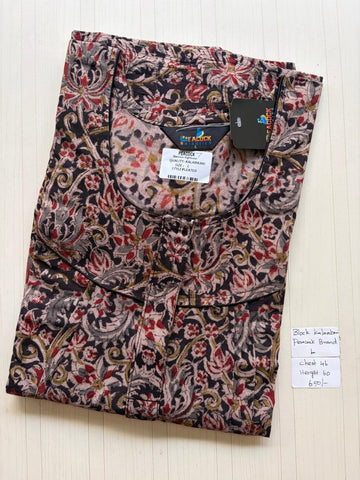 MKS069 Block Kalamkari peacock Pleats zip BP HEIGHT 60'