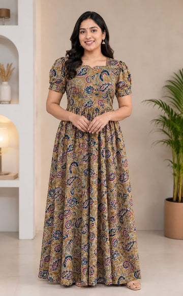 MFS 503 Height Peacock maxi frock YY1 YY2