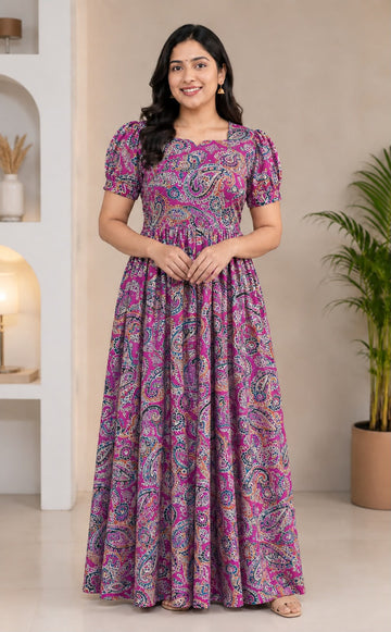 MFS 504 Height Peacock maxi frock YY1 YY2