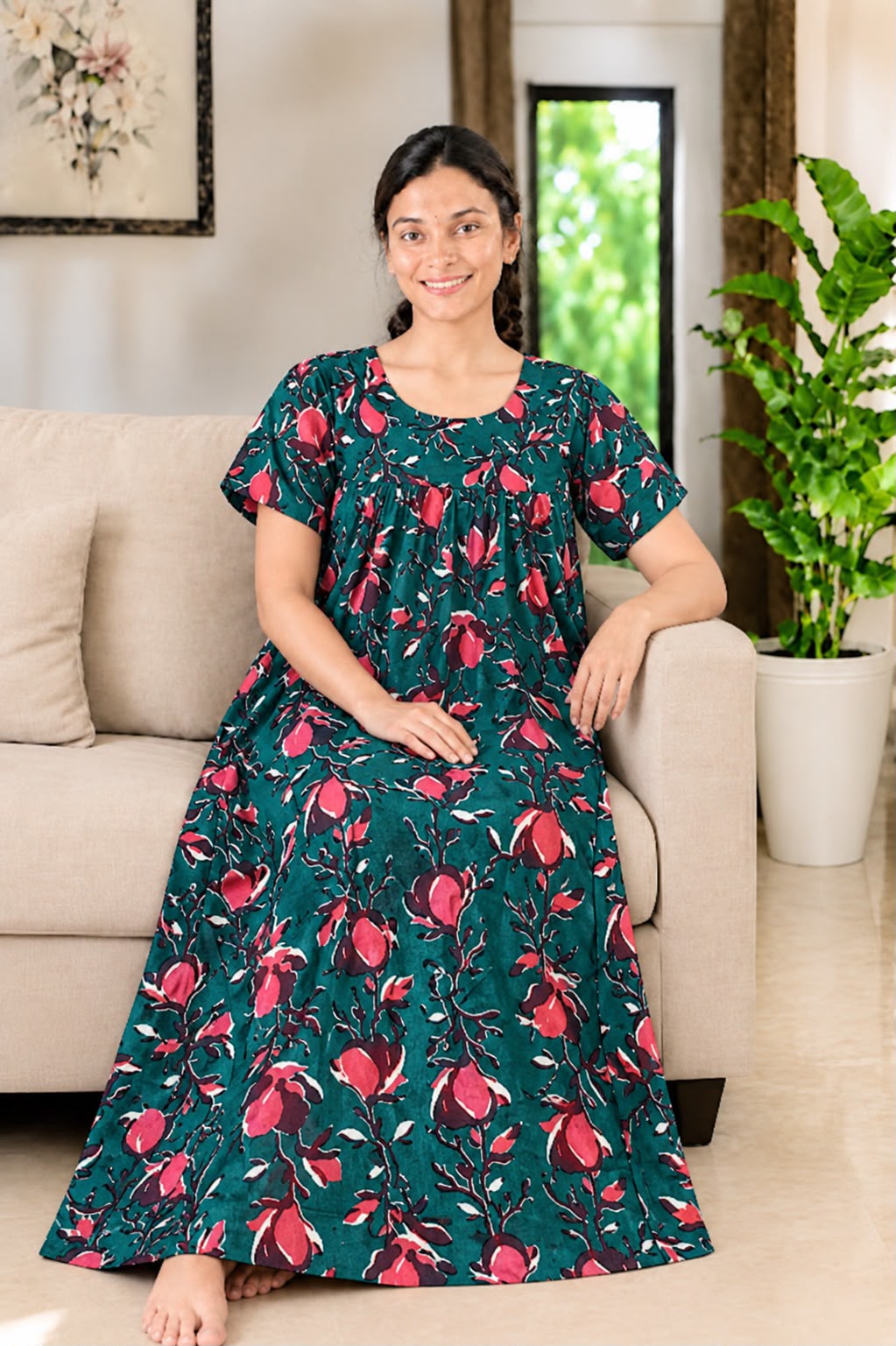 AASBP 314 Peacock Pleats Zip Nighty BP CPS