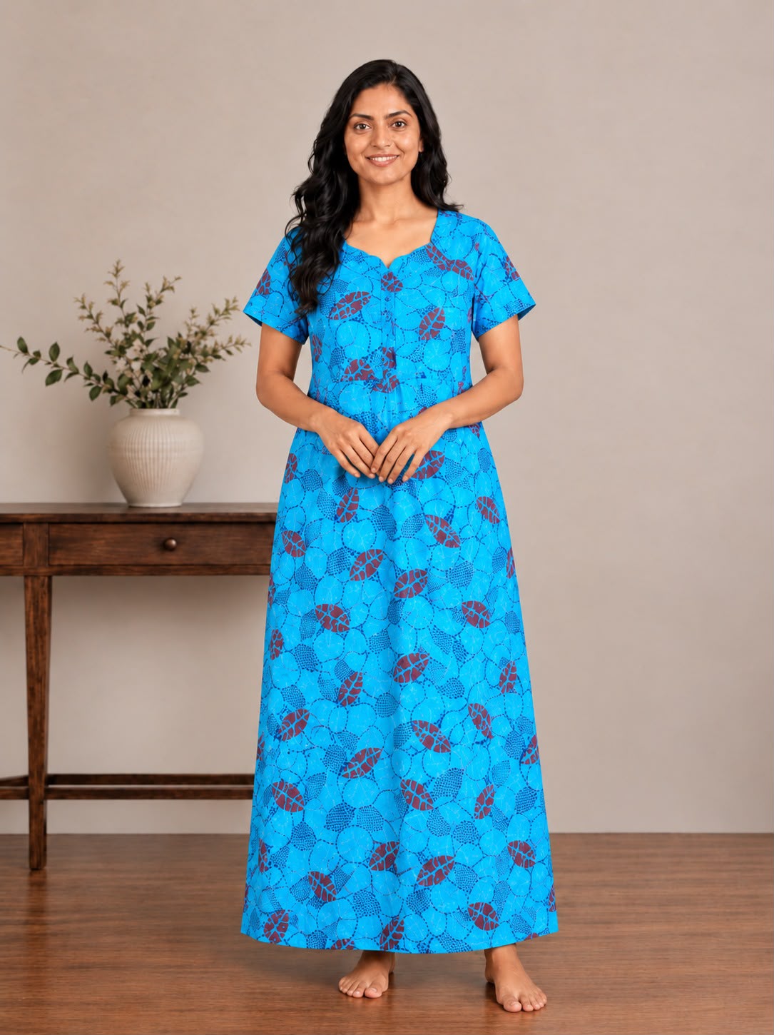 AASZ 368 Peacock Zip Nighty BP CPS