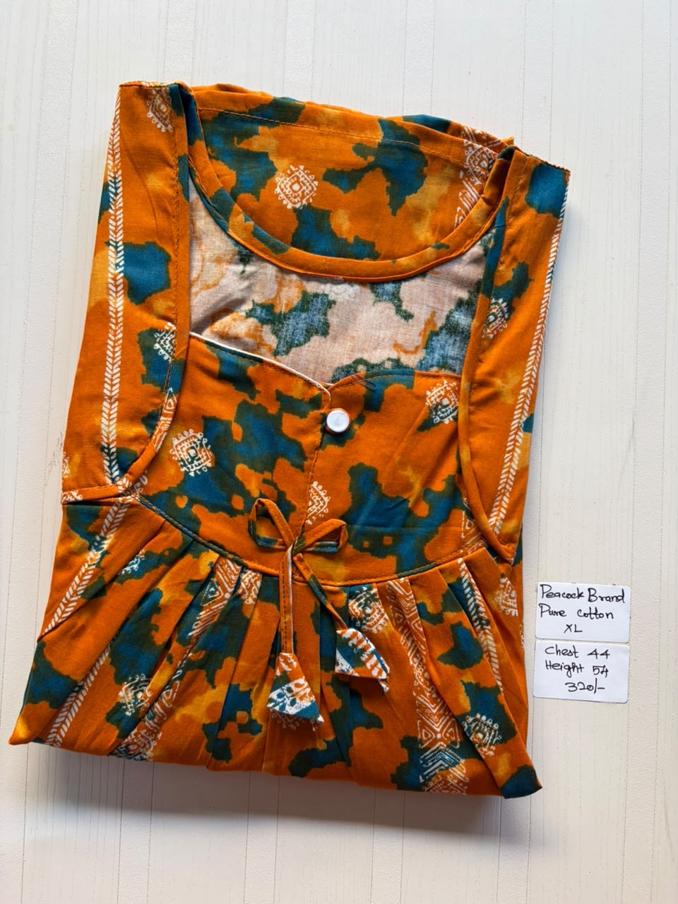 PN 318 Peacock Pleats no Zip Nighty BP CPS