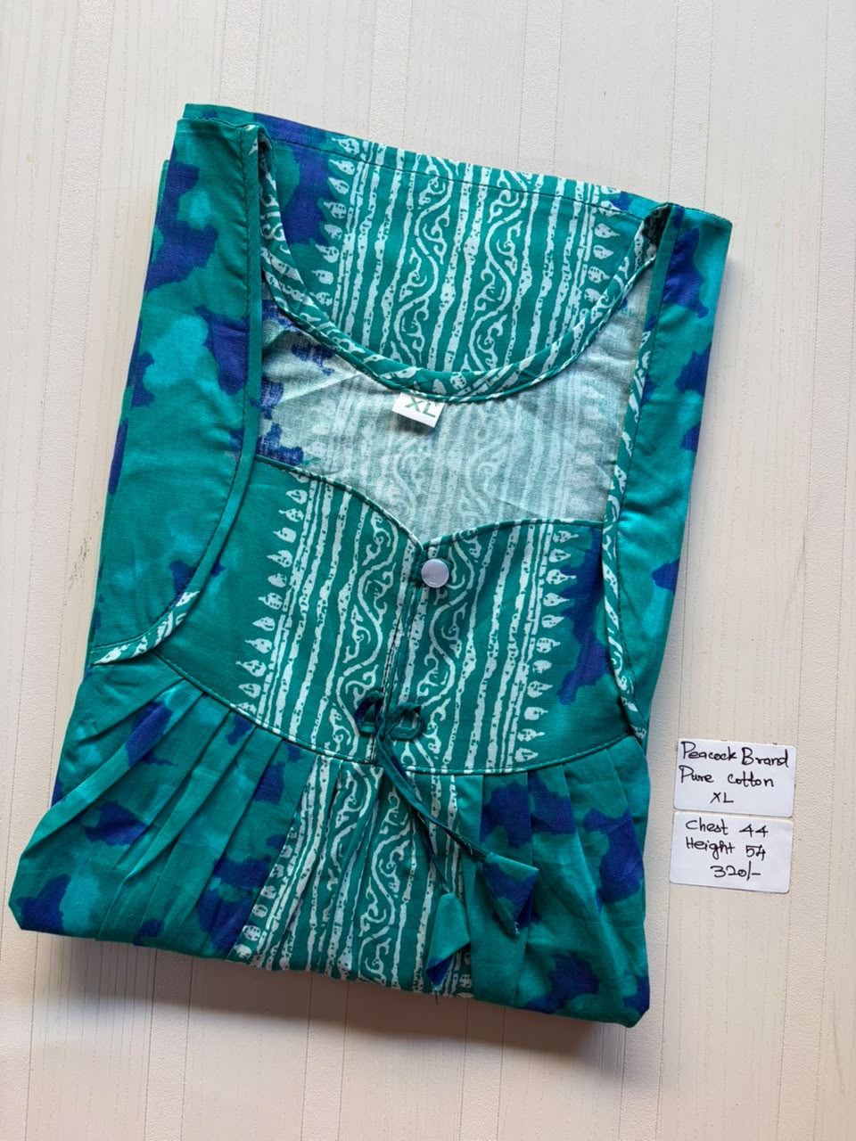 PN 325 Peacock Pleats no Zip Nighty BP CPS
