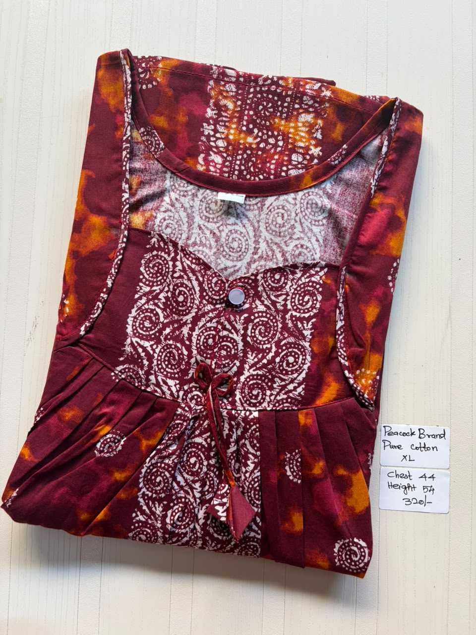 PN 324 Peacock Pleats no Zip Nighty BP CPS