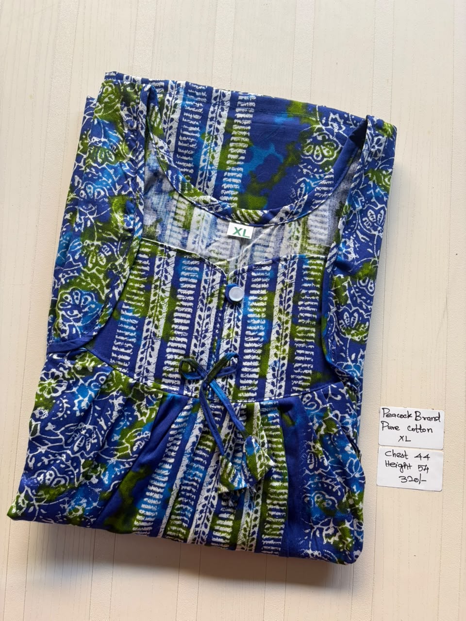 PN 319 Peacock Pleats no Zip Nighty BP CPS