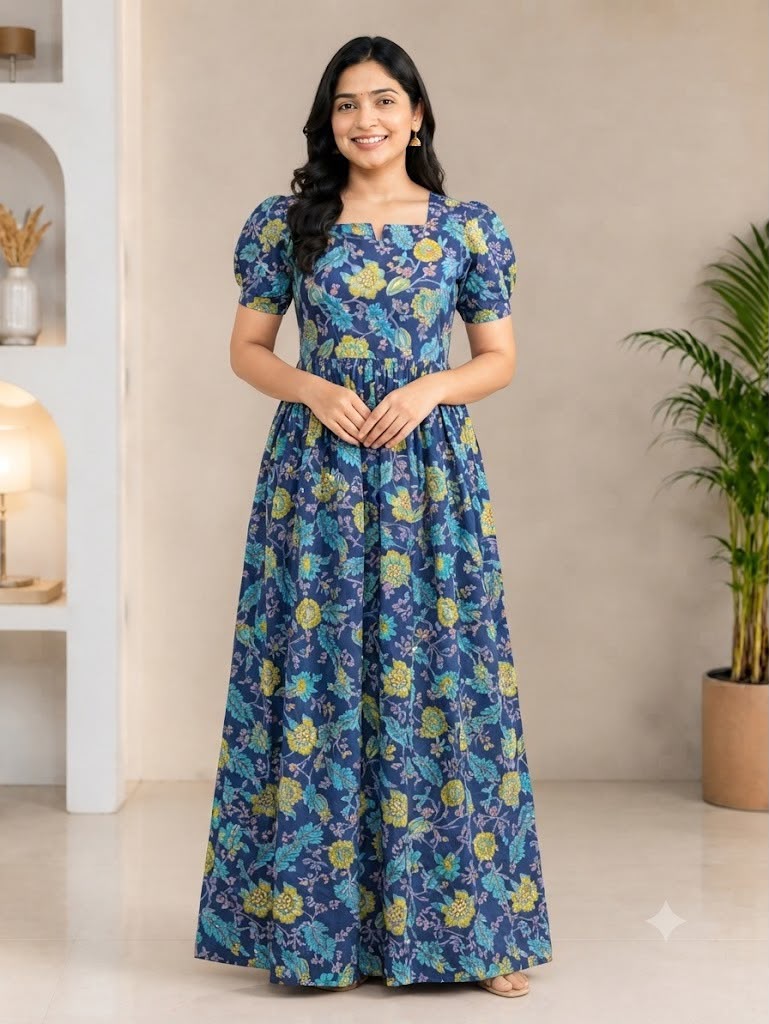 MFS 488 Peacock Maxi Frock YY1