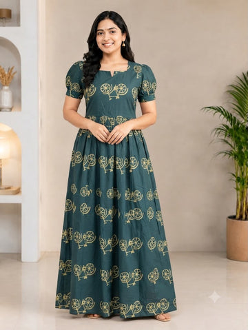 MFS 493 Peacock Maxi Frock YY1
