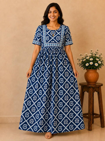 MFS 499 Peacock Maxi Frock YY1