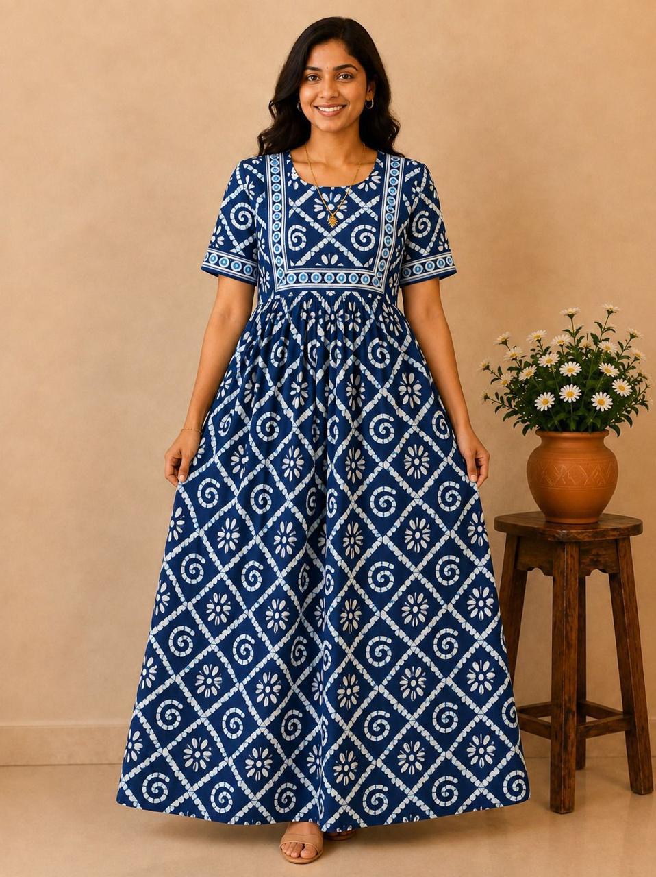 MFS 499 Peacock Maxi Frock YY1