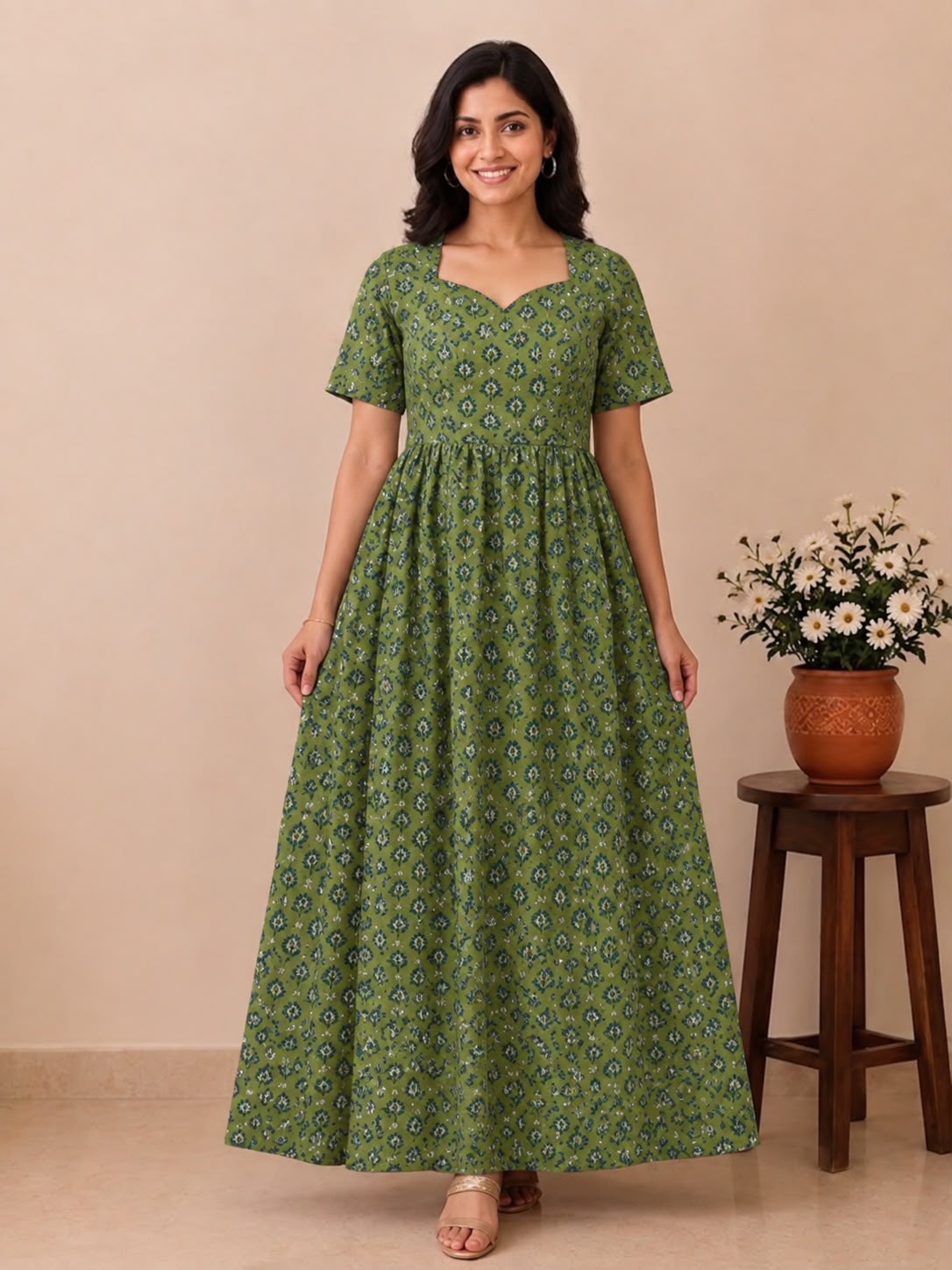 MFS 502 Peacock Maxi Frock YY1