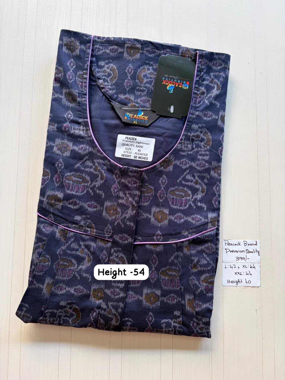 AAS5291 Peacock pleats Zip premium quality BP DD CPS DPS Height 54