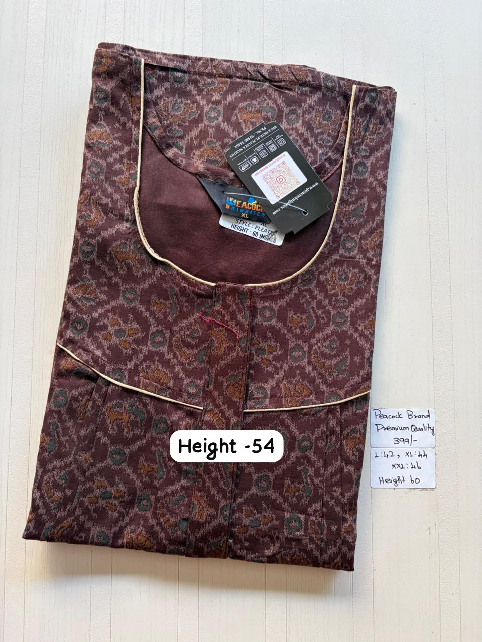 AAS5286 Peacock pleats Zip premium quality BP DD CPS DPS Height 54