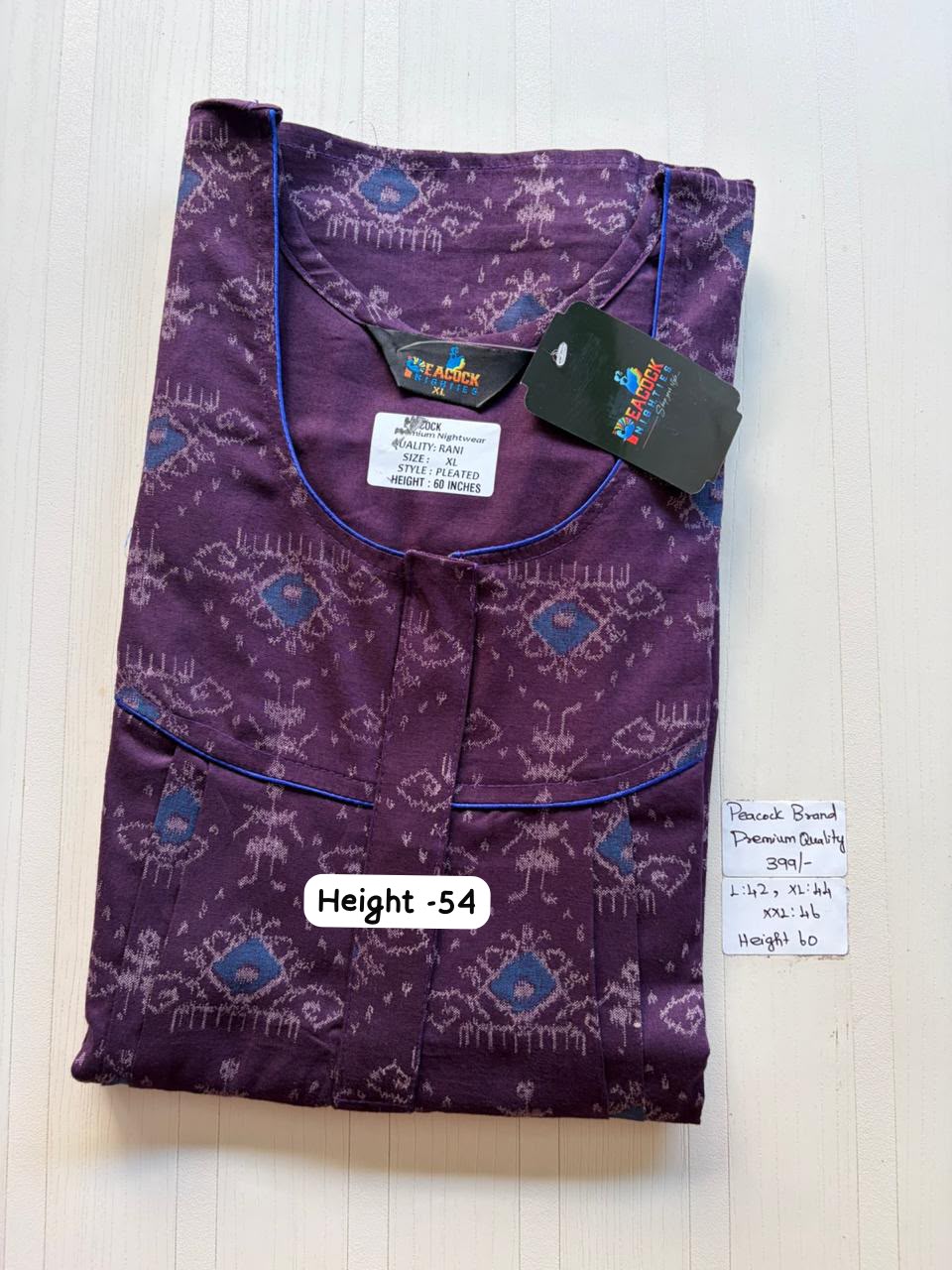 AAS5285 Peacock pleats Zip premium quality BP DD CPS DPS Height 54