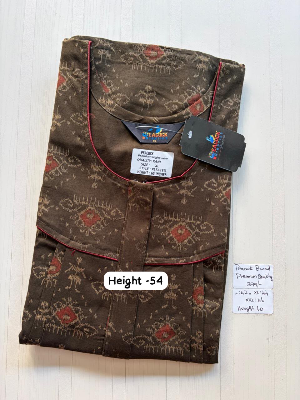 AAS5289 Peacock pleats Zip premium quality BP DD CPS DPS Height 54
