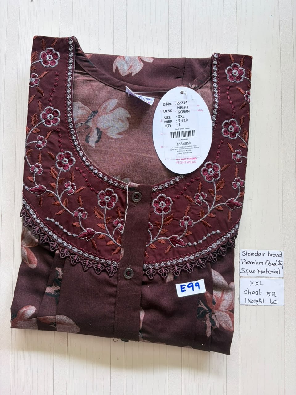 DSS126 Height Shandar Spun Nighty