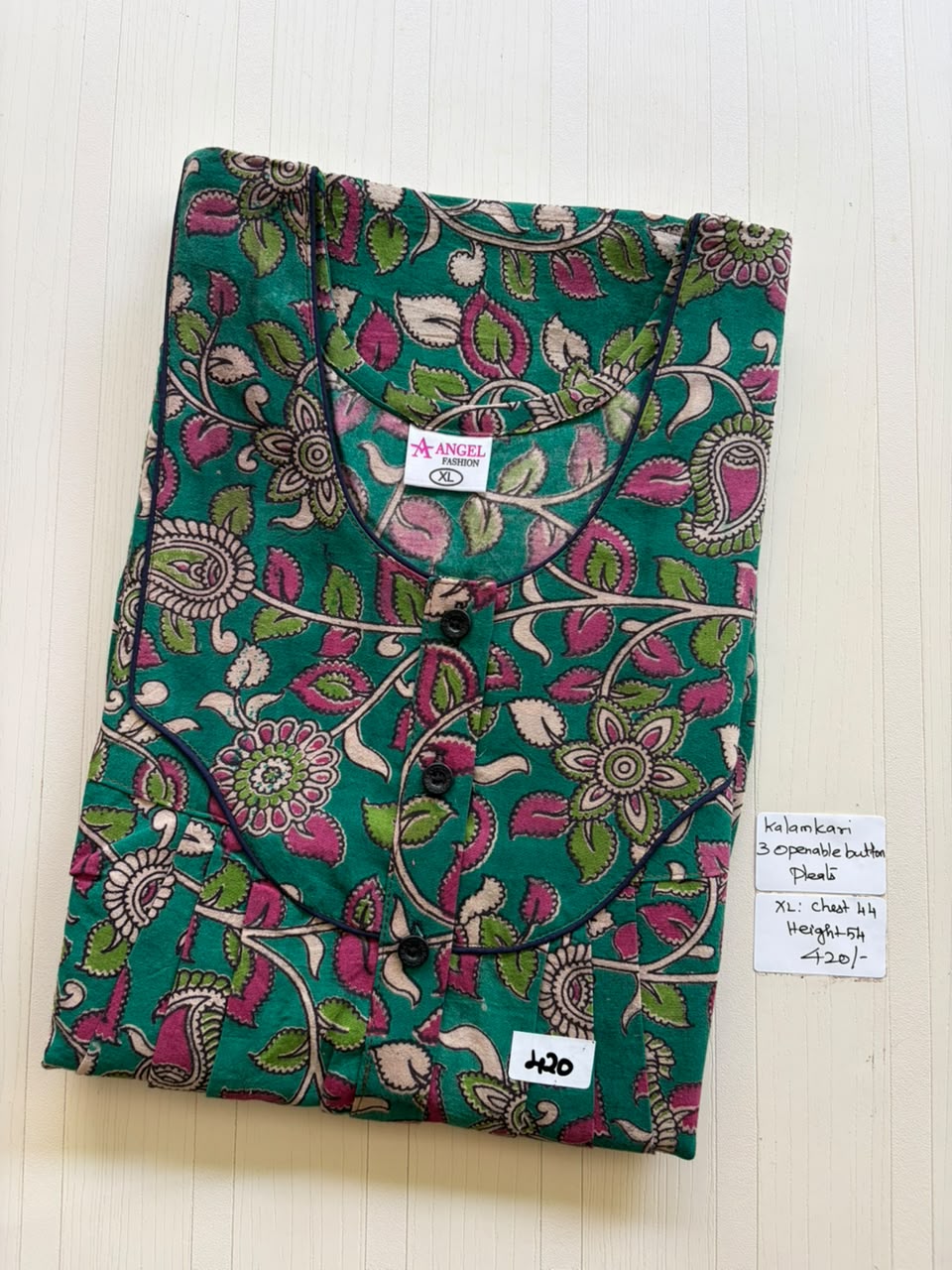 AASBP 229 Peacock Pleats Kalamkari Nighty BP CPS