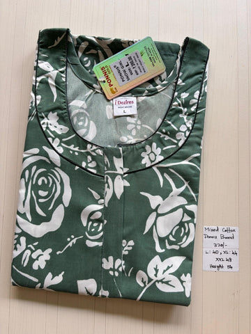 MCS 068 Ponni's Mixed Cotton Zip Nighty